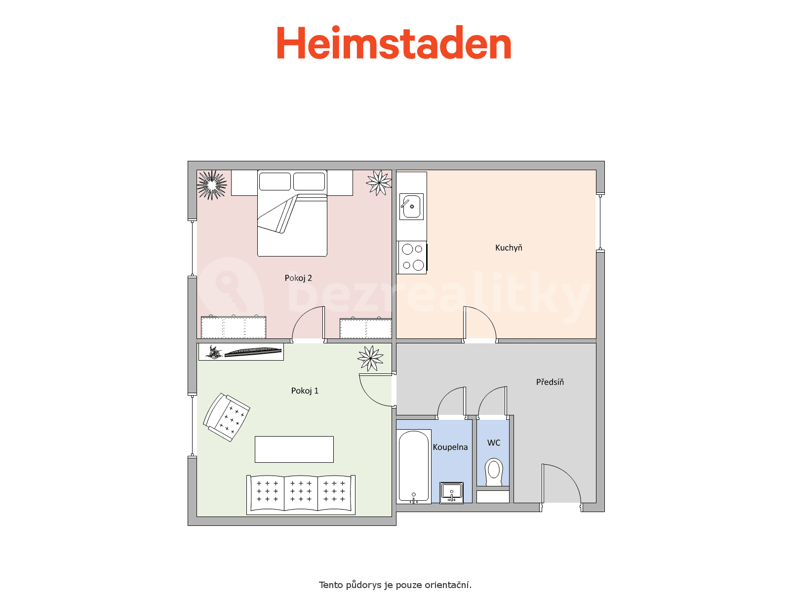 2 bedroom flat to rent, 56 m², Stavbařská, Havířov, Moravskoslezský Region