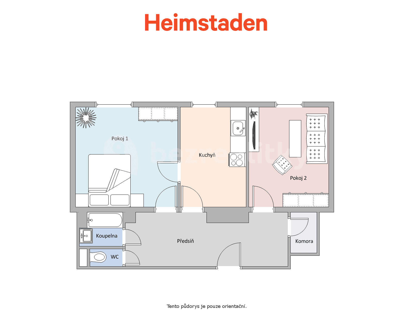 2 bedroom flat to rent, 58 m², Gorkého, Havířov, Moravskoslezský Region