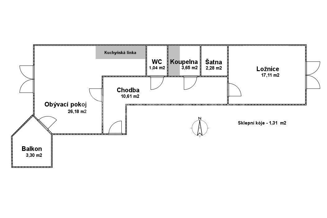 1 bedroom with open-plan kitchen flat to rent, 63 m², Semilská, Prague, Prague