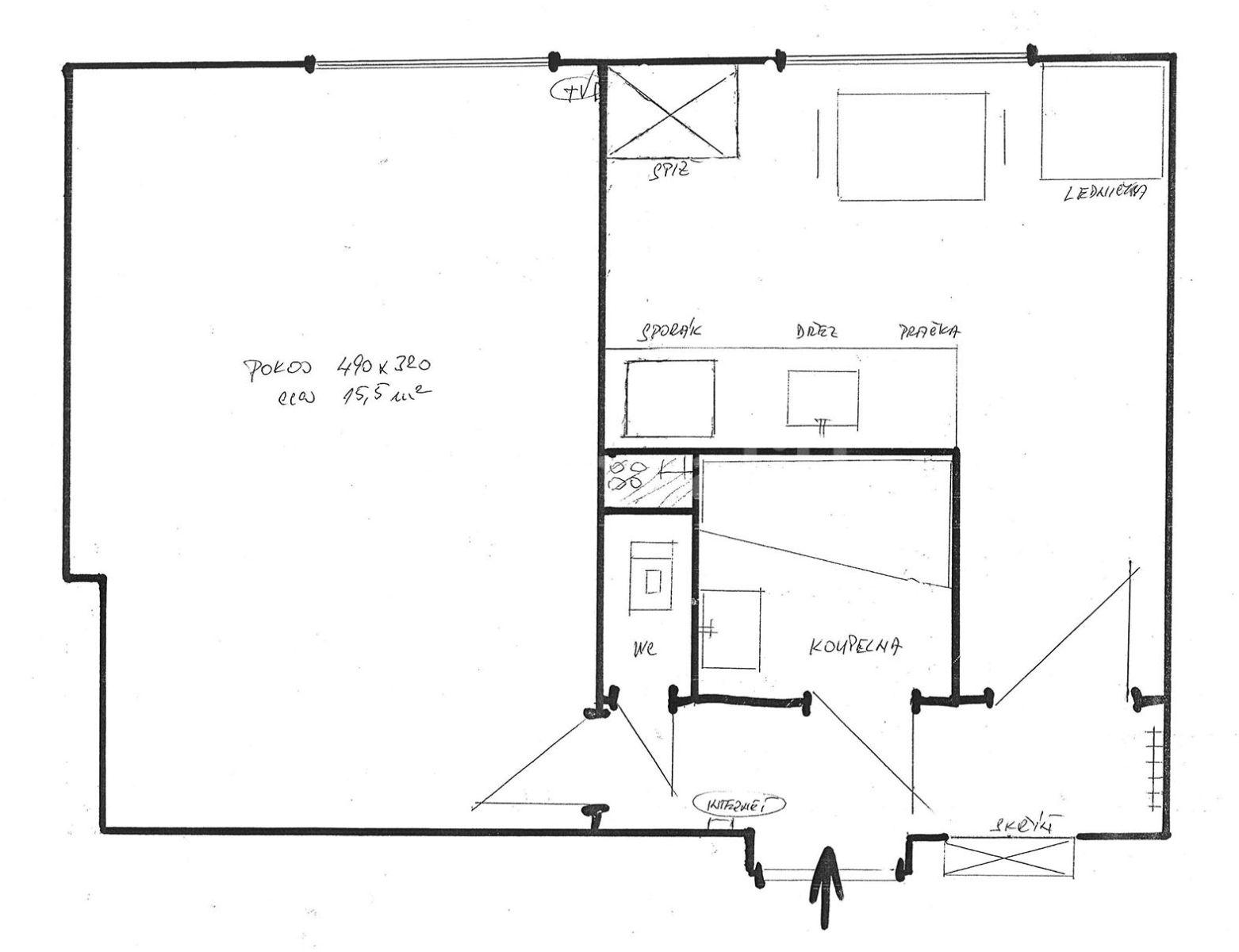 1 bedroom flat to rent, 32 m², Družstevní, Pardubice, Pardubický Region