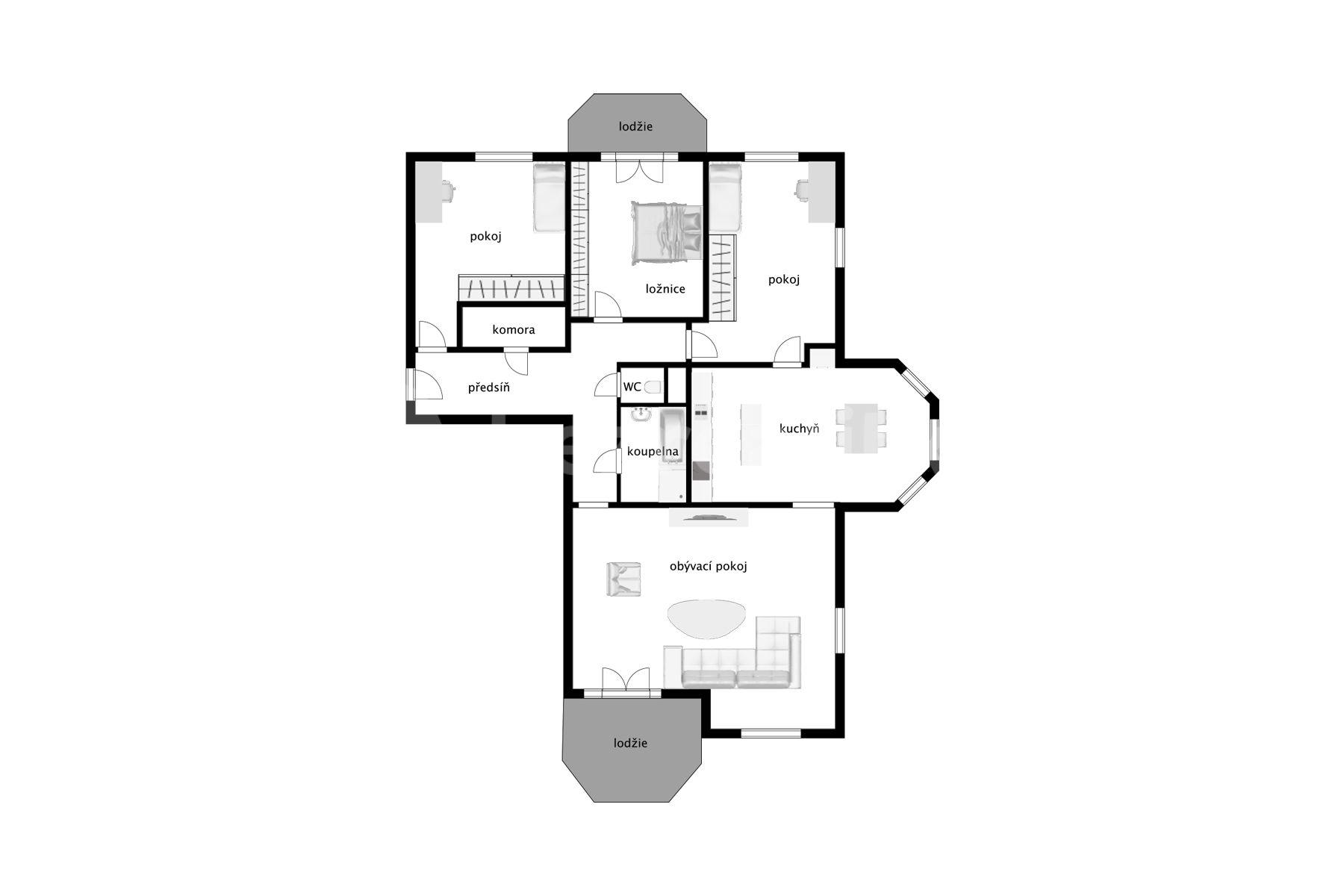 3 bedroom with open-plan kitchen flat for sale, 120 m², Na Suchých, Vestec, Středočeský Region