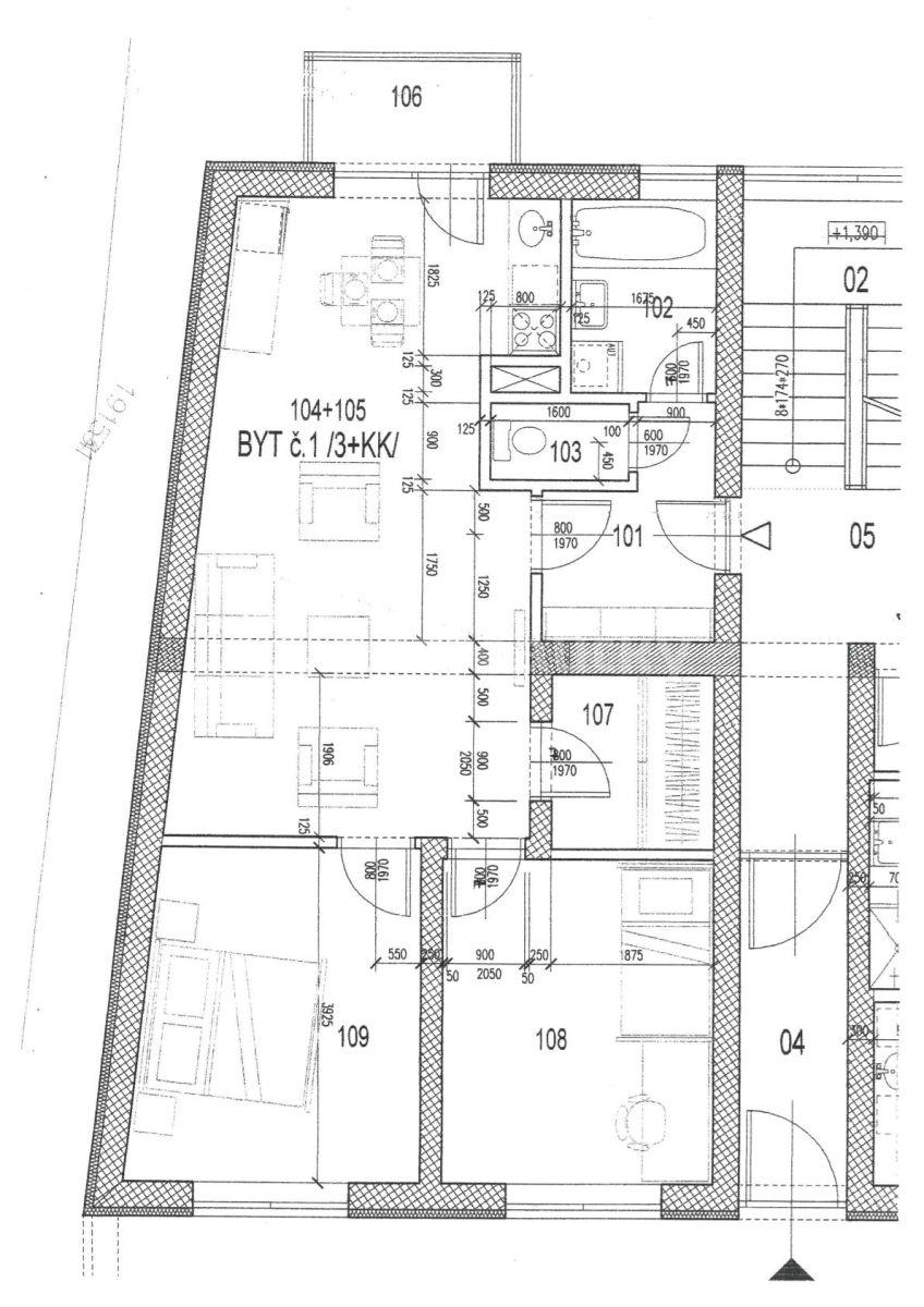 2 bedroom with open-plan kitchen flat for sale, 68 m², Komenského, Židlochovice, Jihomoravský Region