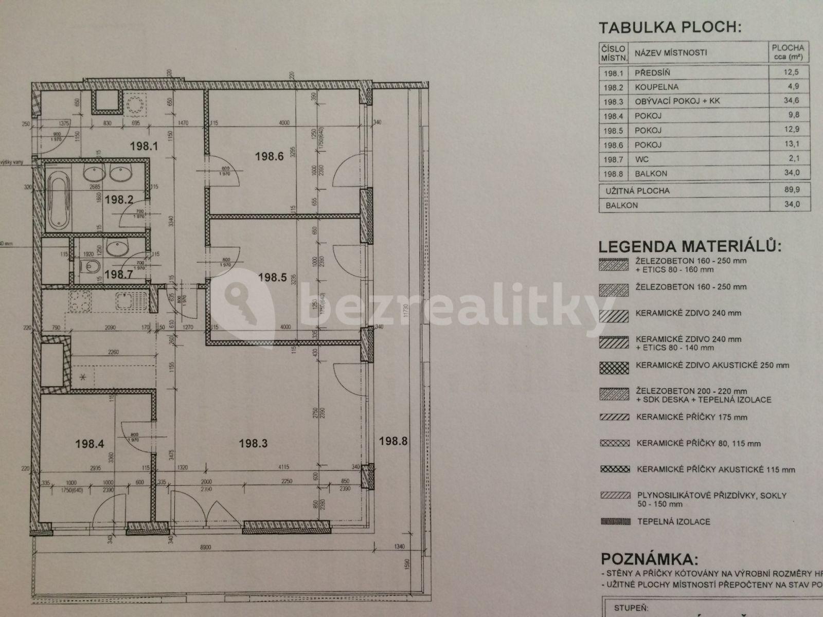 3 bedroom with open-plan kitchen flat to rent, 90 m², Sazovická, Prague, Prague