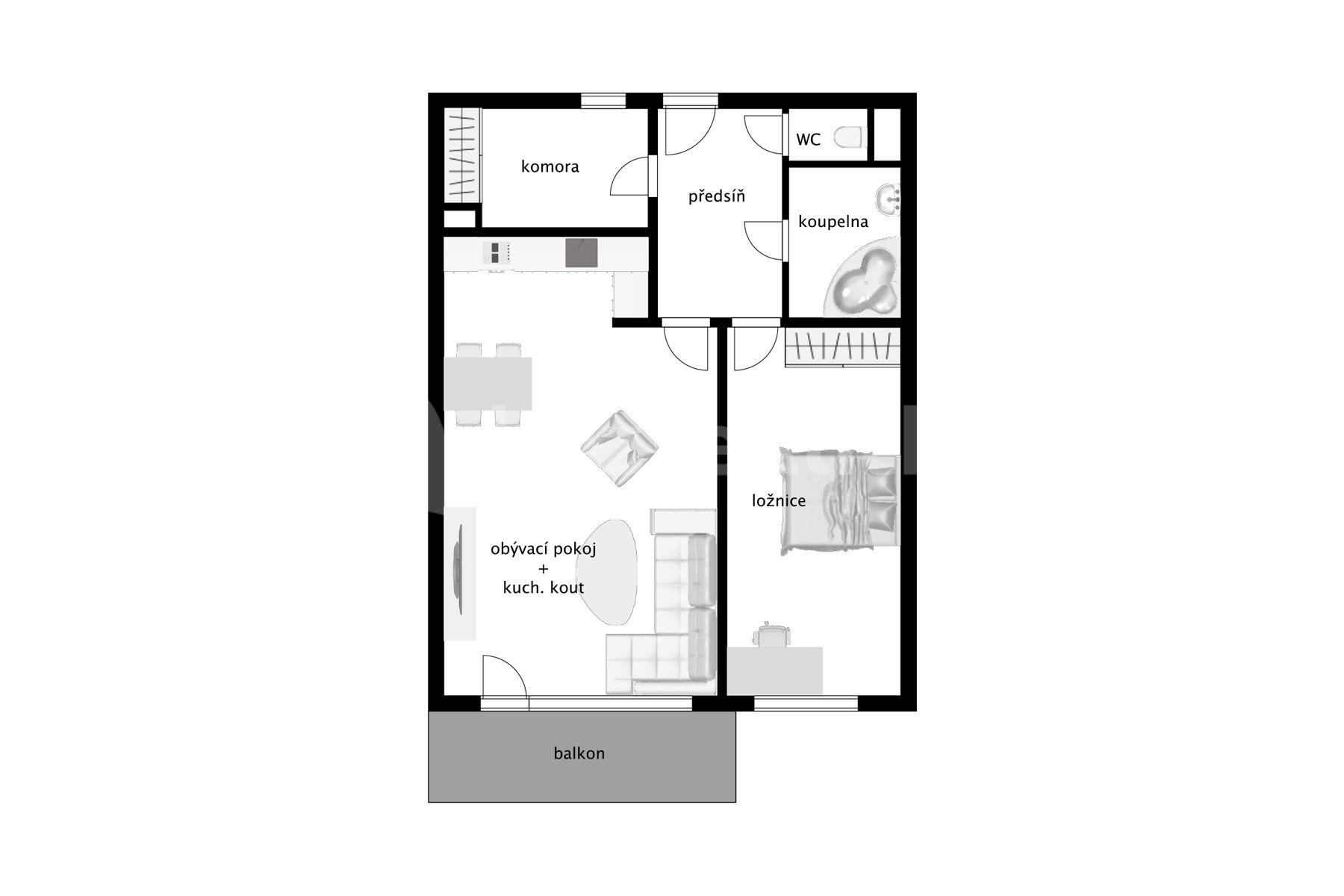 1 bedroom with open-plan kitchen flat for sale, 78 m², Na Slatince, Prague, Prague