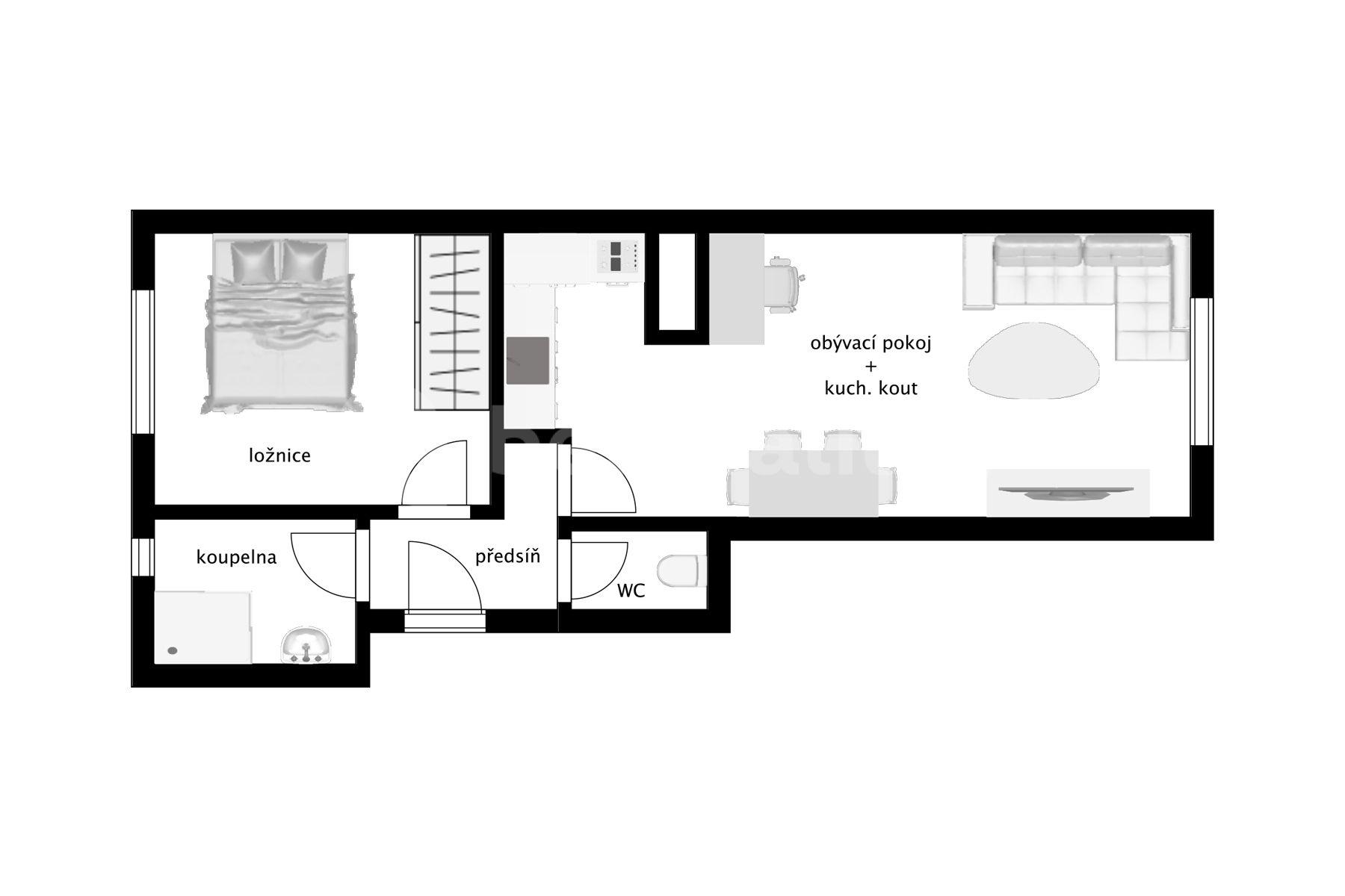 1 bedroom with open-plan kitchen flat for sale, 57 m², Hájkova, Prague, Prague