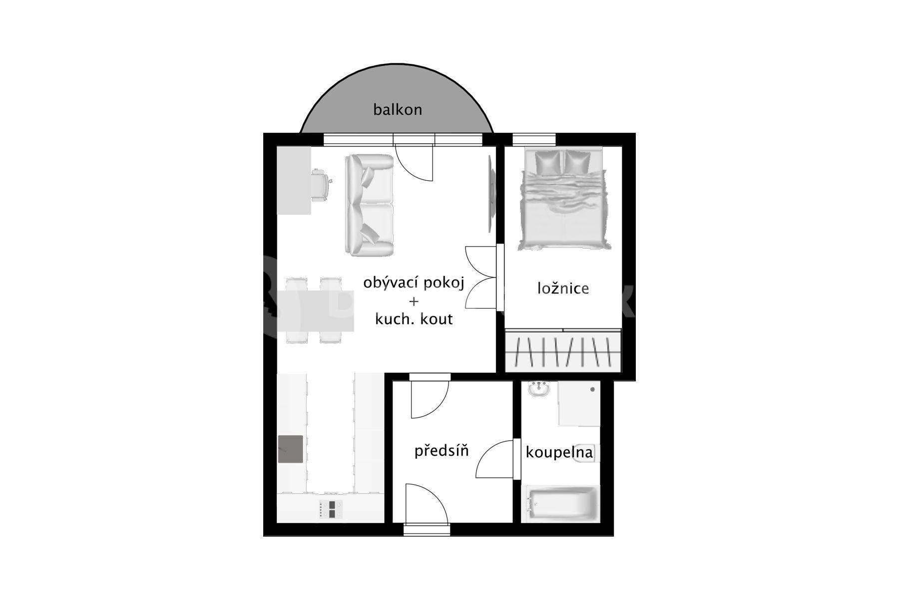 1 bedroom with open-plan kitchen flat for sale, 56 m², Bochovská, Prague, Prague