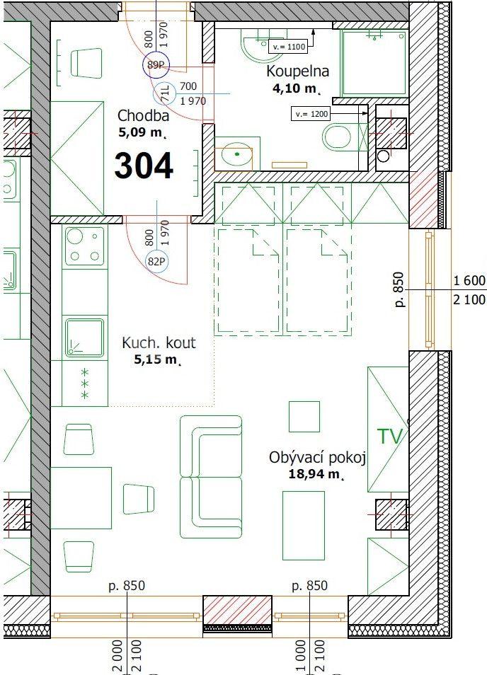 Studio flat to rent, 35 m², Sokolská, Olomouc, Olomoucký Region