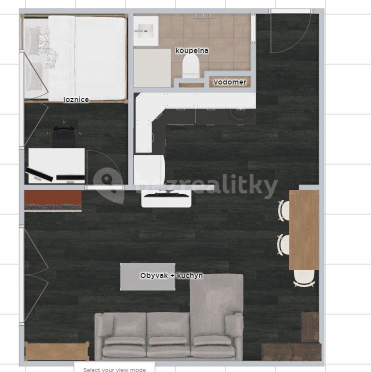 1 bedroom with open-plan kitchen flat to rent, 42 m², Kunštátská, Brno, Jihomoravský Region