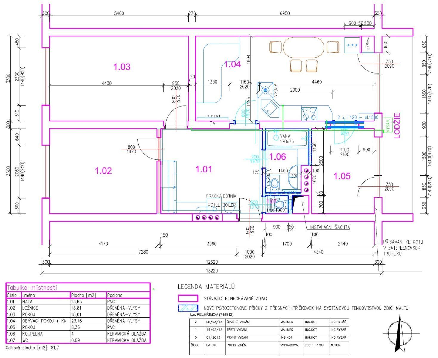 3 bedroom with open-plan kitchen flat to rent, 82 m², Družstevní, Pelhřimov, Vysočina Region