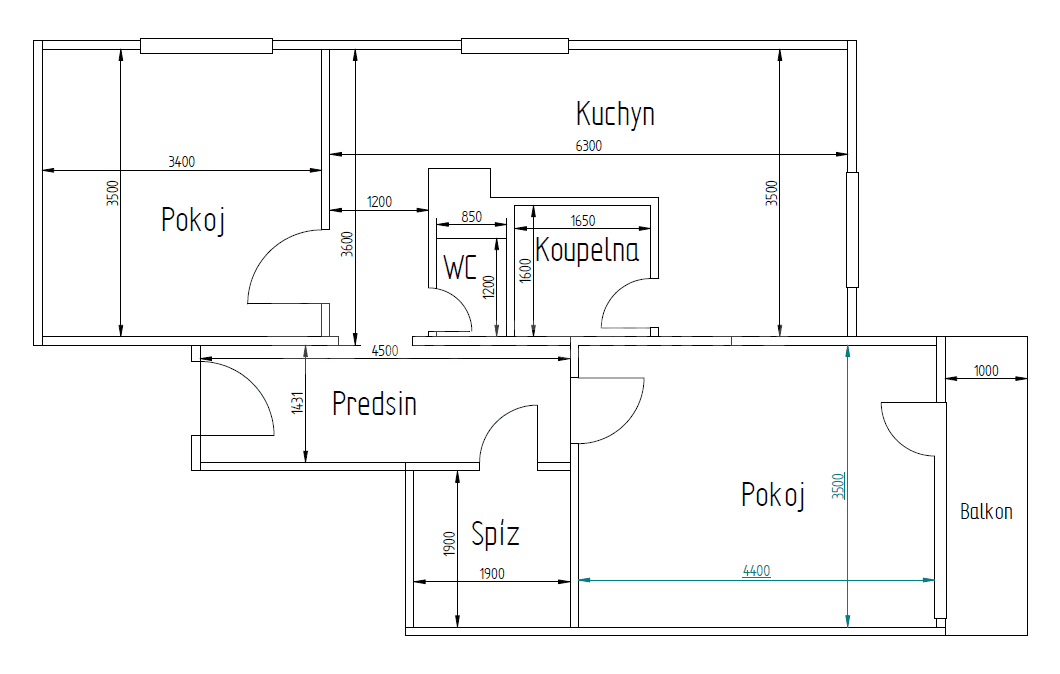 2 bedroom flat for sale, 59 m², Šafaříkova, Chomutov, Ústecký Region