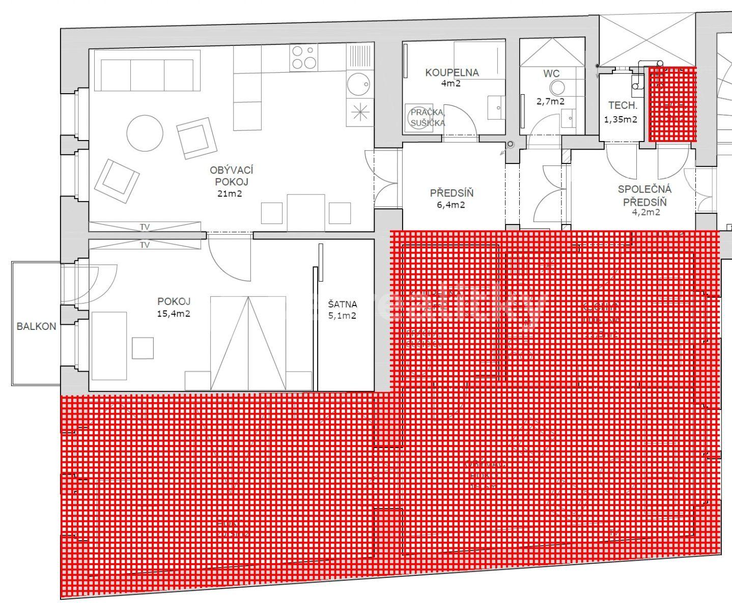 1 bedroom with open-plan kitchen flat to rent, 56 m², Jungmannova, Prague, Prague