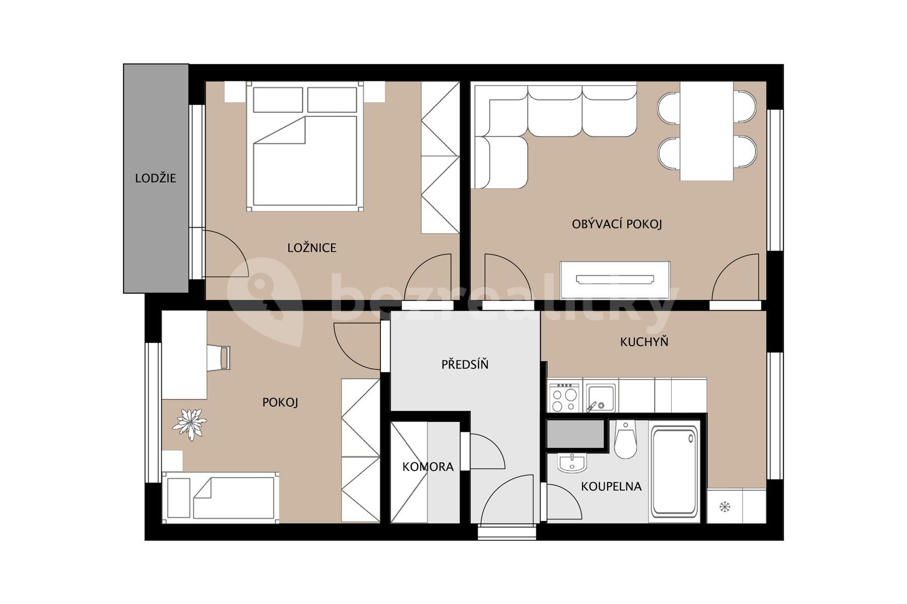 3 bedroom flat for sale, 64 m², Vysoká, Jablonec nad Nisou, Liberecký Region