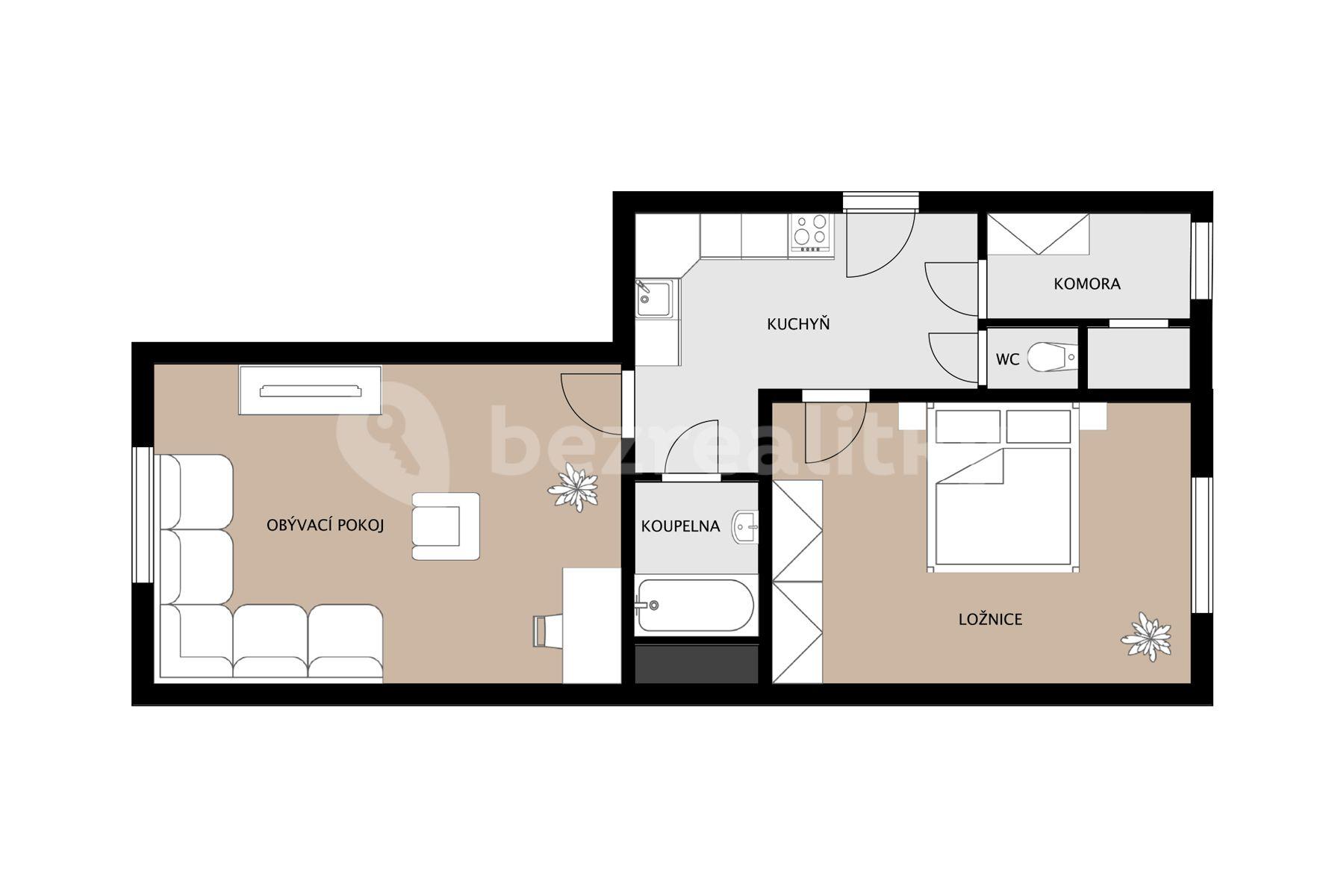 1 bedroom with open-plan kitchen flat for sale, 54 m², 5. května, Prague, Prague