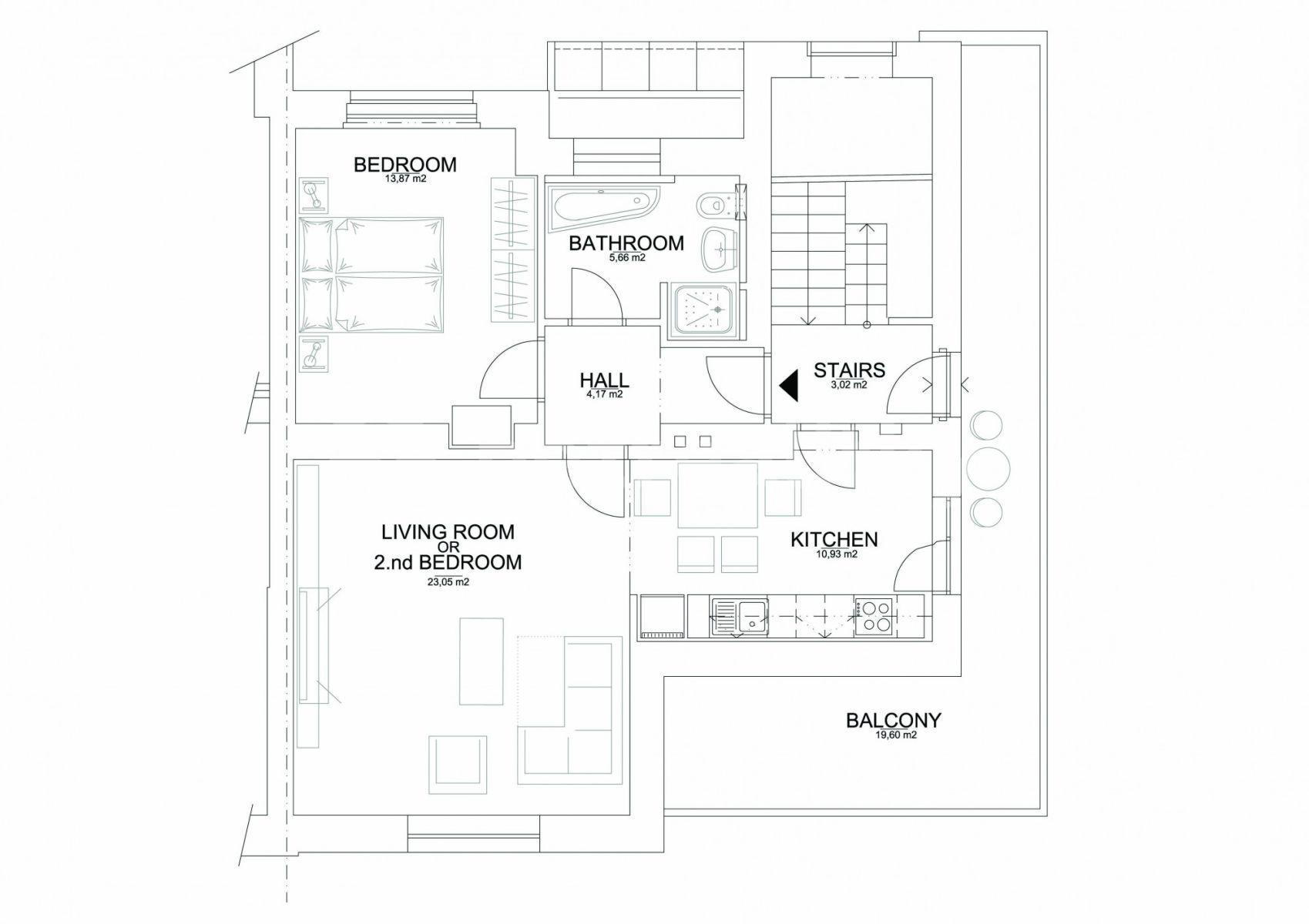 2 bedroom flat to rent, 61 m², Kosatcová, Prague, Prague