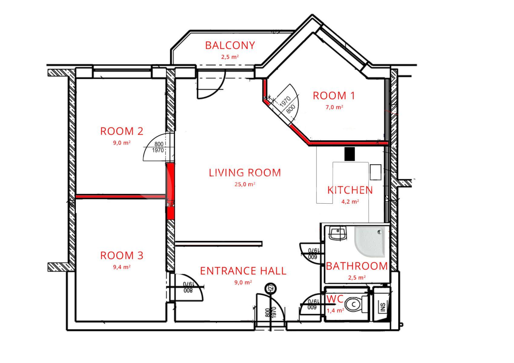 4 bedroom flat to rent, 62 m², Bosákova, Petržalka, Bratislavský Region