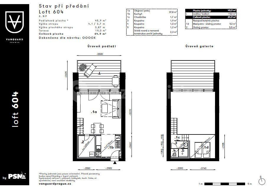 Studio flat to rent, 65 m², Československého exilu, Prague, Prague