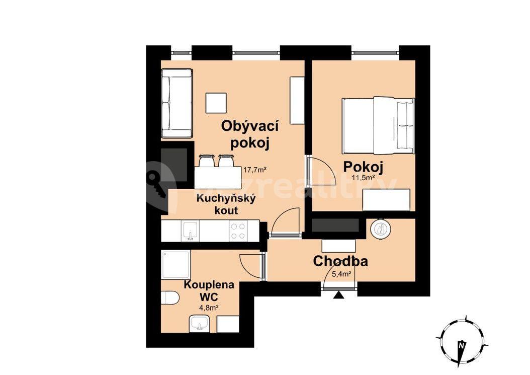 2 bedroom flat to rent, 45 m², Pivovarská, Prague, Prague