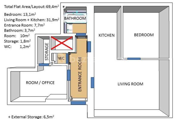 3 bedroom flat to rent, 76 m², Dunajská, Bratislava - mestská časť Staré Mesto