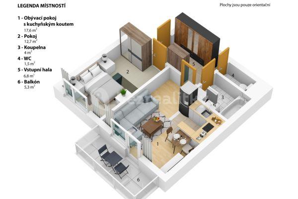 1 bedroom with open-plan kitchen flat to rent, 44 m², U Kasáren, Mladá Boleslav, Středočeský Region