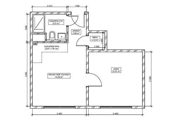 1 bedroom with open-plan kitchen flat to rent, 33 m², Žitná, Brno