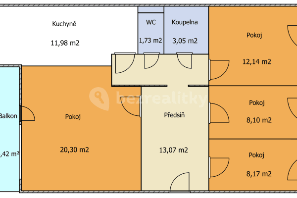 4 bedroom flat for sale, 83 m², Svážná, Brno